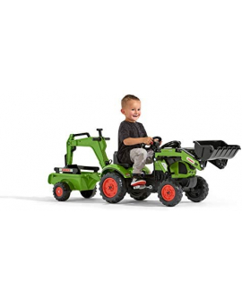 Trator a pedais Claas Arion 410 con pá, excavadeira e reboque-2040N-Falk-Agridiver