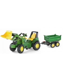 Trator-pedais-John-Deere-7930-pá-reboque-MEgatrailer-710027-Rolly Toys -Agridiver