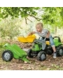 Trator-pedais-brinquedo-crianças-Deutz-Fahr-Agroplus-carregador-reboque-Rollykid-Rollytoys-Agridiver-verde